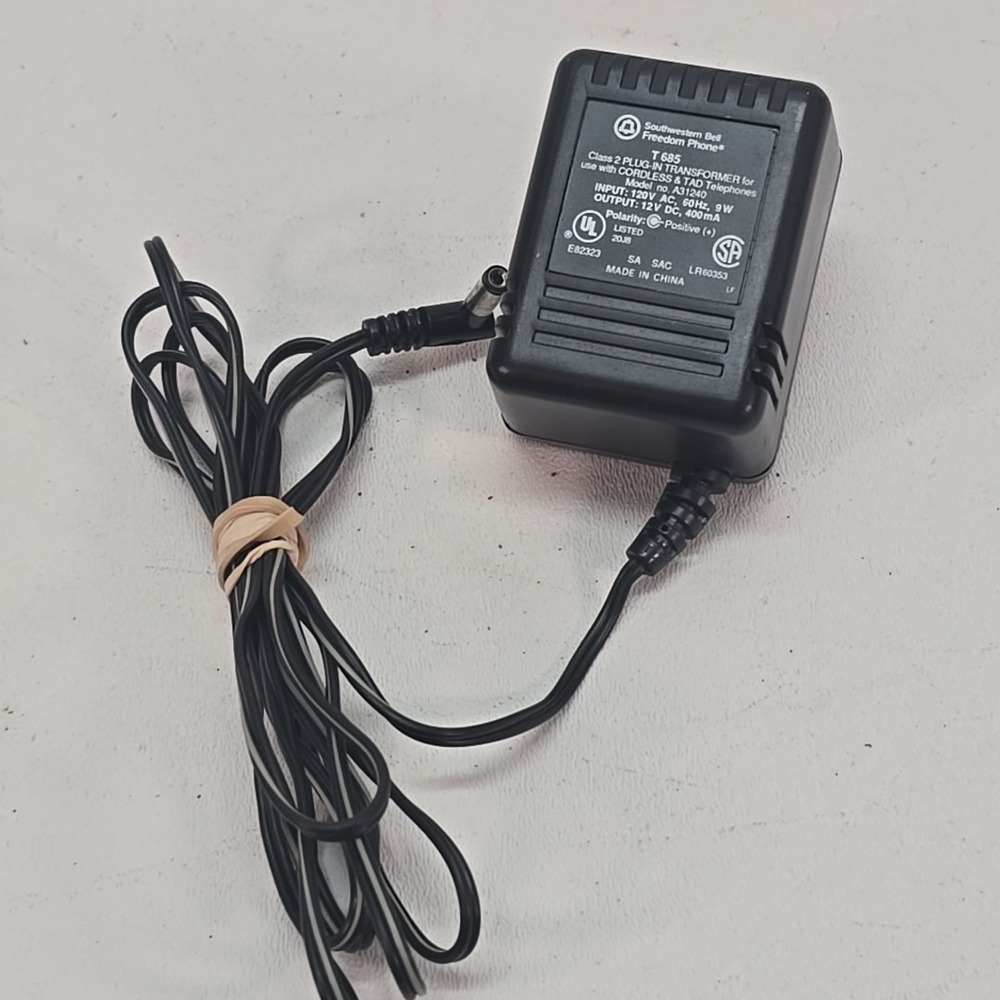 Southwestern Bell Freedom Phone Plug Transformer Power Cord Only 120V 60Hz